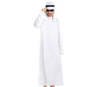 Yhsioaklo Costume de prince arabe pour homme | Toga avec coiffe cosplay établie dans le style du désert | Tenue confortable avec tunique foulard pour adultes et jeunes