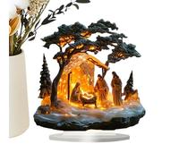 Yhsioaklo Crèche de Noël | Figurines de crèche Classiques et Mini pour Noël Décorations de exquises et travaux manuels pour Bureau, Rebord de fenêtre, Salon, décoration de Table, décoration de la ma