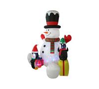 Yhsioaklo Décoration de Noël gonflable, décoration d'affichage de 2,1 m avec 2 pingouins, figurines de Noël gonflables amusantes, pour la famille et les amis, intérieur, fête, vacances, pelouse