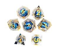 Yhsioaklo Dés en résine Dragon Eye - 7 dés rotatifs œil de Dragon,Numéros faciles à Lire, dés de Jeu pour Les Jeux de rôle, Cadeau pour Les Amateurs de dés