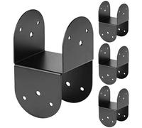 Yhsioaklo Étrier De Fixation Pour Sommet De Poteau Bois | 4 Pièces de Fixation en Métal Épais,Équerre à poutre | pour Poteaux en Bois 10x10 cm Tonnelle de Jardin Patio Véranda Pergola Chalet Extérieur