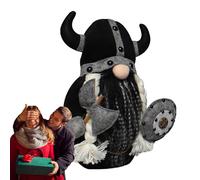 Yhsioaklo Figurine en peluche naine Viking | Poupée naine de Noël au Moyen Âge Design Elfen Gladiator | Figurine décorative pour la table de la table Idée cadeau du plateau gradué