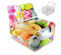 Yhsioaklo Housse Pouf Géant - Grande Housse Transparente Animaux en Peluche | Organisateur Jouets Peluche Réutilisable - Adultes Enfant Décoration Canapé Lit - Lecture Sol Dortoir