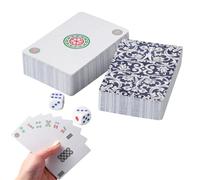 Yhsioaklo Jeux de voyage Mahjong | 144 nàipes traditionnelles de Mahjong | Jeu de société chinois portable léger silencieux pour fête Nouvel An cadeau voyage plaisir familial divertissement