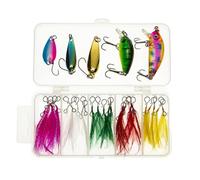 Yhsioaklo Kit de Leurres, Coffret De 20 Leurres Rigides, Accessoires pour Pêche en Mer et Eau Douce Cadeau Pêcheur Perche Carpe Truite
