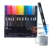 Yhsioaklo Marqueurs de contour double ligne - 12 couleurs | Stylos à paillettes pour dessin à double ligne | Parfaits pour la peinture, le gribouillage, le journal, les affiches, la décoration de