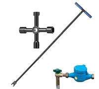 Yhsioaklo Outil de blocage du compteur d'eau - Clé à molette en forme de T - Pour la maison, le jardin, la pelouse, l'arrière-cour, le camping, la plomberie