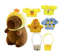 Yhsioaklo Peluche Capibara avec vêtements - Remplissage de 9 pouces | Mignon et capibara câlin | Costume d'animal Tenues pour enfants, enfants ou collectionneurs | Peluche pour jouer et décorer