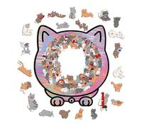 Yhsioaklo Puzzle en Bois pour Adultes - Décoration d'intérieur Mignonne en Forme de Chat | Puzzle en Bois avec Motif Animal pour Adultes, pour Femmes, Hommes, Fils, Filles, Adolescents