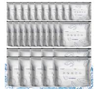 Yhsioaklo Sacs de congélation - 3 tailles de fermeture éclair en feuille d'aluminium - Sacs sous vide sur pied pour aliments | Pour cuisine, réfrigérateur, congélateur, camping, pain, viande