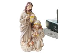 Yhsioaklo Statue de la Famille sacrée de Bethlehem | Sculpture en résine Artisanale Figures catholiques | Mini Bethlehem avec Statue décorative Religieuse pour l'église Cadeau à la Maison de Noël