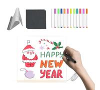 Yhsioaklo Tableau Messages LED - Ardoise Transparente | Ardoise LED Effaçable à Sec avec 12 Stylos Couleur et Support Pliable - Pour, Fille Garçon, Anniversaire, Dessin, Classe