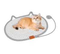 Yhsioaklo Tapis griffoir pour chat, corde en coton avec jouet, lit pour animaux de compagnie, salon, maison, voyage en intérieur