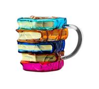 Yhsioaklo Tasse à café livre - 350 ml verre décoration colorée fête amusante tasses à café pour camping - Pour maison, fête, pique-nique, camping, randonnée, bière, thé et whisky