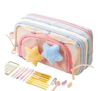 Yhsioaklo Trousse À Crayons Poche | Pochette de Rangement Grande Capacité pour Fournitures Scolaires - Organisateur Scolaire pour Gomme Marqueur Rèleur Bloc-Notes Élève Maternelle Université Voyage