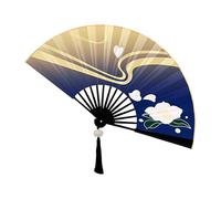 Yhsioaklo Ventilateur de main pliant | Ventilateur de d'anime | Fans de main japonais faits à la main à motif, fans de refroidissement anime, passionnés d'art en deux dimensions pour danser de rôl