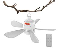 Yhsioaklo Ventilateur de tonnelle d'extérieur avec lumière et télécommande | Ventilateurs de plafond de camping, 3 vitesses de vent réglables, dispositif de refroidissement pour tente, terrasse