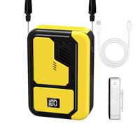 Yhsioaklo Ventilateur portable de taille avec clip, ventilateur portable qui se fixe à la taille, appareil rafraîchissant rechargeable à 3 vitesses pour climat chaud, gym, plage, randonnée, voyage