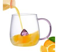 Yhsioaklo Verrerie avec 3D à l'intérieur - Tasse rose et figurine de dessin animé | Tasse à café borosilicate transparente avec | Cadeau de thé juteux doux pour les amoureux de la