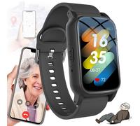 YhsPkAh Elderly Anti-Fall Watch with GPS | SOS Button | HD Phone | Health Monitoring | Auto Response, Fall Reminder, for Elder and Dementia Design, Ip67 Waterproof Black