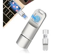 YhsPkh Clé USB avec Déverrouillage par Empreinte Digitale (16 Go/32 Go/64 Go/128 Go/256 Go) - Identification Précise Et Transmission Rapide, Stockage Chiffré Android/Pc Silver-128GB