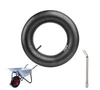 YHTSPORT Chambre à air de brouette 3,50-8 avec valve droite, chambre à air de rechange robuste + levier de pneu pour brouette, diable, chariot, jante 8,9 x 20,3 cm, pneu de 20,3 cm