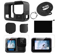 YHTSPORT Etui en Silicone pour GoPro Hero13 Black, avec Coque en Silicone+Couvercle Latéral de Batterie + Protecteur d'écran + Lanière