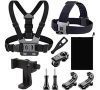 YHTSPORT Harnais de Poitrine Support de Poitrine pour Action Cam, Harnais Support de Poitrine de Téléphone Portable Clip + Bandeau de Tête Compatible avec GoPro et Autres Action Cam Accessoires Kit