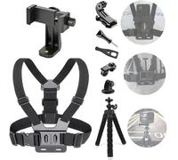 YHTSPORT Harnais de Support de Poitrine, Sangle de Fixation Poitrine pour Téléphone Portable, Harnais de Sangle Fixation Poitrine Compatible avec Gopro/Téléphone et Autres Caméra d'action