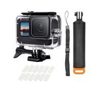 YHTSPORT Kit Accessoire Plongée pour Gopro, Boîtier Etanche pour Go Pro Hero 13/Hero 12/Hero 11/Hero 10/Hero 9 Black, Boîtier Plongée+Mont Thumbscrew + Poignée Flottante Etanche + 12 Insert Anti-buée
