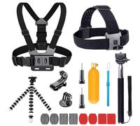 YHTSPORT Kit d'accessoires 11 en 1 pour caméra d'action compatible avec GoPro Hero 13 12 11 10 9 8 Max 7 6 5 4 Noir GoPro 2018 Session Fusion Silver White Insta360 DJI SJCAM APEMAN AKASO etc.