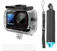 YHTSPORT Osmo Action Kit d'accessoires de plongée avec boîtier étanche pour DJI Osmo Action 6 + poignée flottante bleue + pince de montage rapide + 6 inserts anti-buée