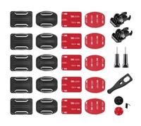 YHTSPORT Support de Fixation Adhésif Incurvé et Plat, 26 Pièces Support de Casque pour Gopro, Fixation Attache Adhésif avec 3M Sticker, Fixation de Casque pour Gopro et Caméras d'action