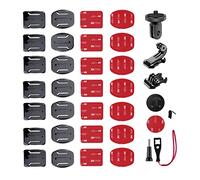 YHTSPORT Support de fixation adhésif incurvé et plat, 36 pièces support Gopro casque, supports de casque adhésif accessoires, fixation adhésive Gopro pour casque, convient pour Gopro et Action Cam