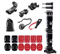 YHTSPORT Support Gopro Casque Moto - Kit de Fixation pour Caméra d'Action Compatible avec Gopro et Autres Action-Cams
