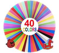 YhuiCxir 40 Couleurs Filament pour Stylo 3D Recharges PLA 1,75 mm Chaque Couleur 3 Mètres Total 120 Mètres avec 2 Capuchons de Doigts Compatible avec Les Crayon 3D SCRIB3D et MYNT3D