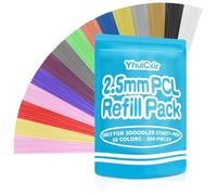 YhuiCxir Lot de 300 Filament pour Stylo 3D 15 Couleurs Recharges PCL de 2,5 mm Basse Température pour 3Doodler Start+ Non Compatible avec d'autres Stylos d'impression 3D