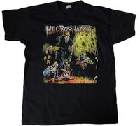 YHUYVCSAWM ducao Necrophagia Season of The Dead 1987 Album Cover T-Shirt Black Manches Courtes(3X-Large)