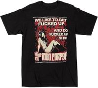 YHUYVCSAWM DuPu House of 1000 Corpses Horror Movie T-Shirt Black Unisex Vintage Reprint Manches Courtes(Medium)