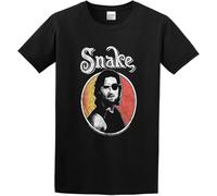 YHUYVCSAWM Men's Cotton Shirt Escape from New York Snake Plissken Circle Kurt Russell Movie Twin Needle Sleeves and Hem Black Manches Courtes(3X-Large)