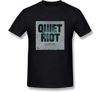 YHUYVCSAWM Men's Quiet Riot Metal Health T Shirt Black Manches Courtes(Large)