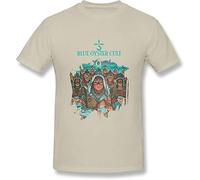 YHUYVCSAWM Men's T Shirts Blue Oyster Cult Fire of Unknown Origin Natural Black Manches Courtes(X-Large)