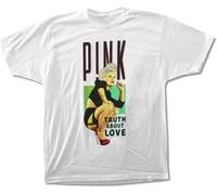 YHUYVCSAWM Pink P!NK Truth Box Truth About Love Tour 2013 Ca GA White T Shirt White Manches Courtes(Medium)