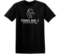 YHUYVCSAWM Tones and I T-Shirt The are Coming Tour Gig T Shirt - Text Black Manches Courtes(Large)