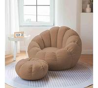 YHWBDO Pouf Classique Poufs de Salon Intérieur et extérieur (Remplissage Non Inclus) Meubles remplis de Mousse Pouf Poire - Fauteuil, Housse de Pouf,Marron
