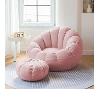 YHWBDO Pouf Classique Poufs de Salon Intérieur et extérieur (Remplissage Non Inclus) Meubles remplis de Mousse Pouf Poire - Fauteuil, Housse de Pouf,Rose