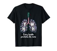 YHWH Dieu Hébreu Chaque Souffle Proclame Son Nom Floral Lung T-Shirt