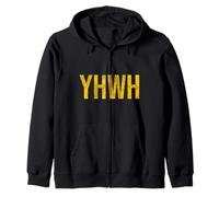 YHWH en hébreu signifiant Yahweh Dieu Jaune Tétragramme Sweat à Capuche