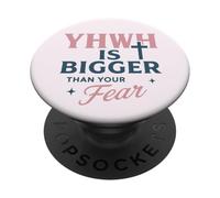 YHWH est Plus Grand Que Votre Peur, la Foi croisée PopSockets PopGrip Adhésif