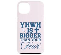 YHWH is Bigger Than Fear Message chrétien hébreu Coque pour iPhone 13